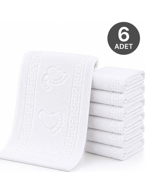 Hepsine Rakip 6 Lı Ayak Izli Banyo Paspas Pamuklu Ayak Havlusu 50 x 70 cm