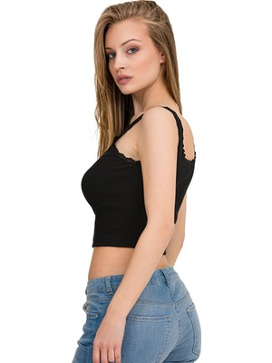 İlke Likralı Kaşkorse Dantelli Crop 2319