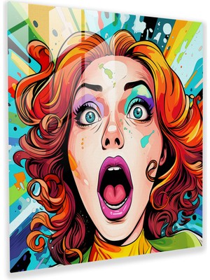 Popcas Renkli Sanat Görselleri ile Modern Pop Art Temalı Temperli Cam Tablo