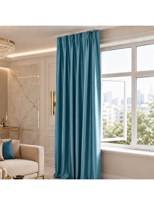 Mebelport Curtain Blackout Karartma 1/2 Amerikan Pileli Fon Perde
