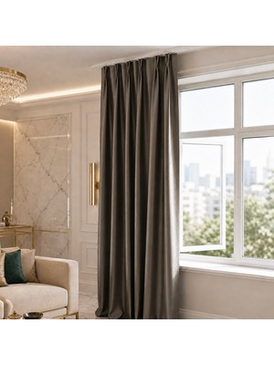 Mebelport Curtain Blackout Karartma 1/2 Amerikan Pileli Fon Perde