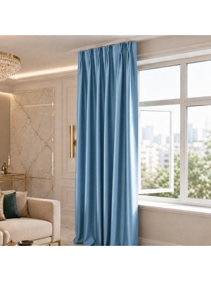 Mebelport Curtain Blackout Karartma 1/2 Amerikan Pileli Fon Perde