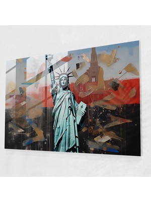 Popcas Amerika'nın Ikonik Yapıları Temalı Temperli Cam Tablo