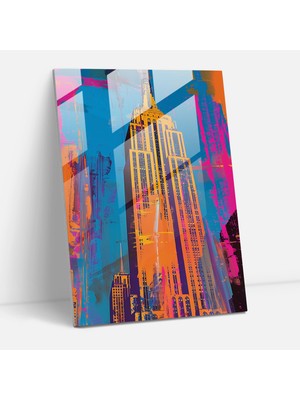 Popcas Soyut Modern Sanat Temalı Temperli Cam Tablo