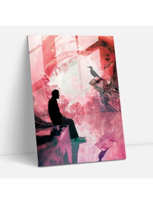 Popcas Sahne Temalı Modern Sanat Cam Tablo - Geometrik Desenler