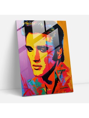 Popcas Elvis Presley Temalı Modern Cam Tablo