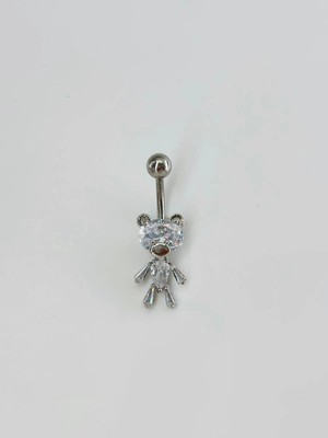 Küçük Hazine Ayıcık Detaylı Göbek Piercing