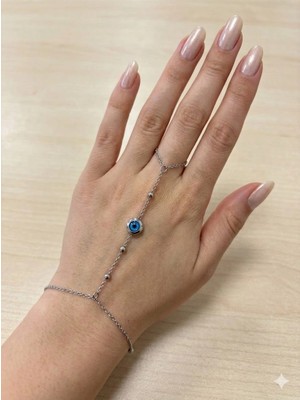 Küçük Hazine Nazar Boncuğu Detaylı Çelik Şahmaran