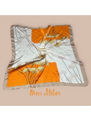 Mevi Atelier Çiçek Desenli Renkli Fular 70 x 70
