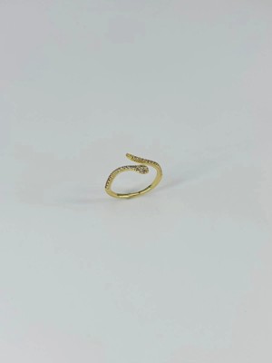 Küçük Hazine 14 K Gold Kaplama Zirkon Taşlı Yüzük