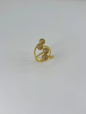 Küçük Hazine 14 K Gold Kaplama Zirkon Taşlı Yüzük