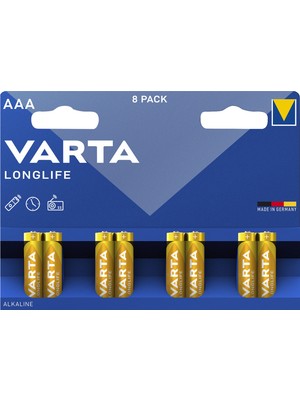 Varta Longlife 8'li Aaa Ince Pil - Mavi