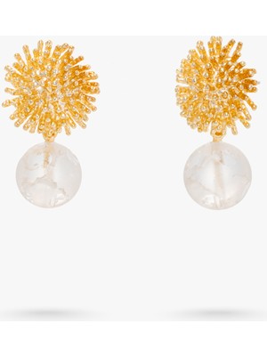Lunaco Atelier Kristal Kuvars Doğal Taşlı Küpe