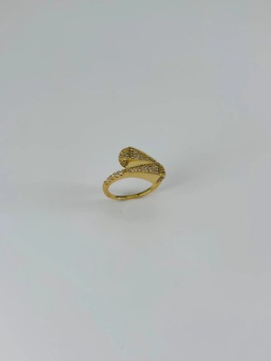 Küçük Hazine 14 K Gold Kaplama Zirkon Taşlı Yüzük