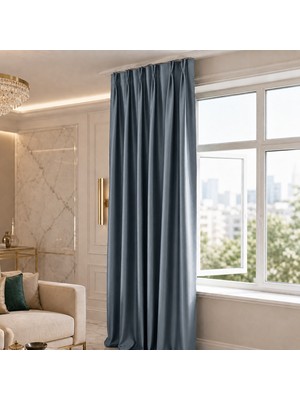 Mebelport Curtain Blackout Karartma 1/2 Amerikan Pileli Fon Perde