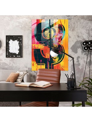 Popcas Dolar Sembolü Modern Sanat Temalı Cam Tablo
