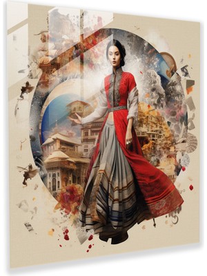 Popcas Modern Dijital Sanat Temalı Cam Tablo