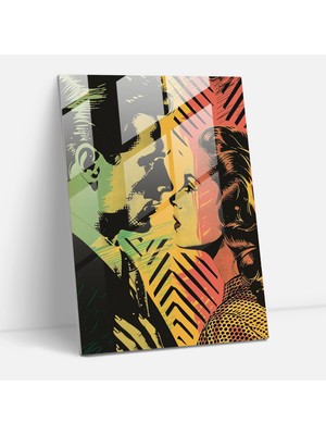 Popcas Film Temalı Pop Art Temperli Cam Tablo - Modern Görsellik ile Klasik ve Pop Sanat Uyumu