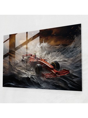 Popcas Formula 1 Temalı Dekoratif Cam Tablo