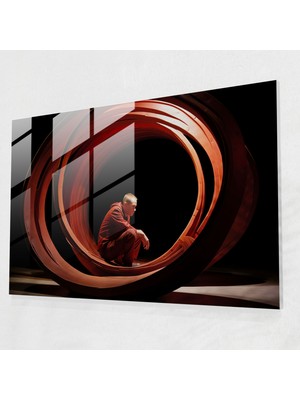 Popcas Cesur Duvar Dekorasyonu Için Sirk Temalı Modern Heykel Dekoratif Cam Tablo