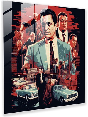 Popcas Pop Sanat Temalı Cam Tablo - Goodfellas Üzerine Duvar Dekorasyonu