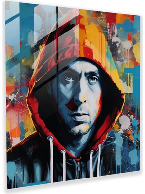 Popcas Modern Tarzda Eminem Temalı Cam Tablo