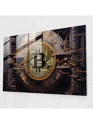 Popcas Blockchain Konseptli Temperli Cam Tablo - Çağdaş Sanat ve Iç Mekan Tasarımı