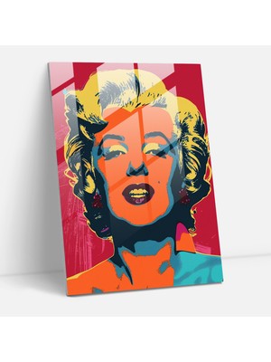 Popcas Pop Art Stili Marilyn Monroe Temalı Cam Tablo
