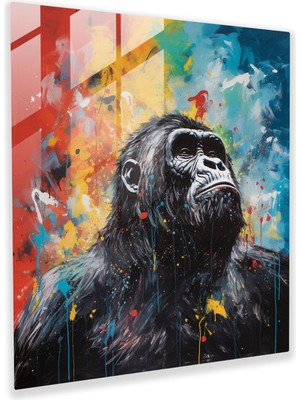 Popcas Gorilla Figürlü Cam Tablo
