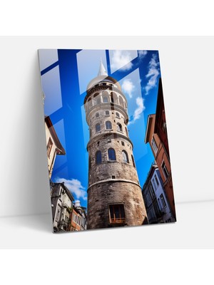 Popcas Geniş Açılı Galata Kulesi Temalı Dekoratif Cam Tablo