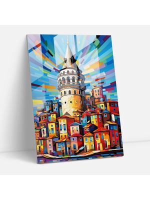 Popcas Galata Kulesi Temalı Dekoratif Cam Tablo