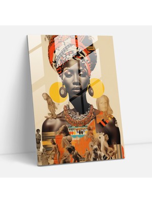 Popcas Afro Temalı Cam Tablo