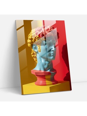 Popcas Klasizm ve Pop Art Figürü Içeren Cam Tablo