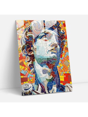 Popcas Pop Sanat ve Klasikizm Temalı Modern Roma Mozaik Temperli Cam Tablo