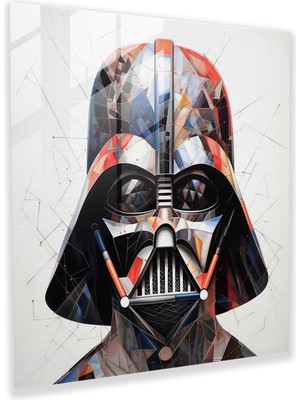 Popcas Geometrik Darth Vader Temalı Cam Duvar Tablosu