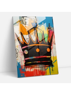 Popcas Grafiti Temalı Canlı Renklerde Dekoratif Cam Tablo