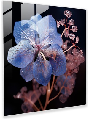 Popcas Hortensia Çiçeği Temalı Temperli Cam Tablo