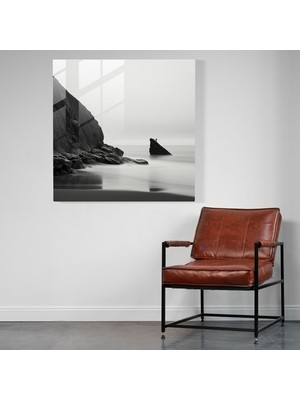 Popcas Kıyı Manzarası Minimalist Cam Tablo