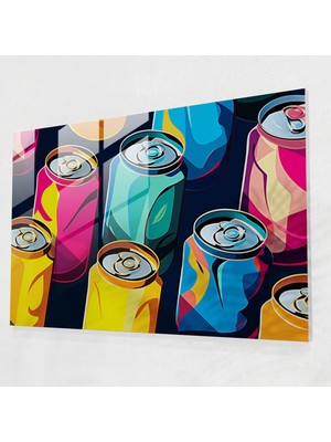 Popcas Modern Sanat Temalı Temperli Cam Tablo - Bira Bardakları