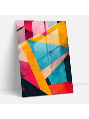 Popcas Modern Sanat Geometrik Soyut Cam Tablo