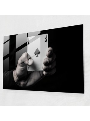 Popcas Kumar Riski Temalı Minimalist Siyah Beyaz Fotoğraf Dekoratif Cam Tablo