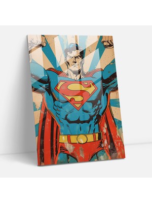 Popcas Modern Sanat ve Klasik Pop Art Temalı Temperli Cam Tablo - Comic Hero Görseli