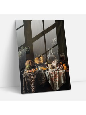 Popcas Vermeer Temalı Dekoratif Cam Tablo