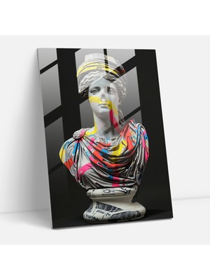Popcas Graffiti Temalı Dekoratif Cam Tablo - Klasikizm ve Popart Esintileri