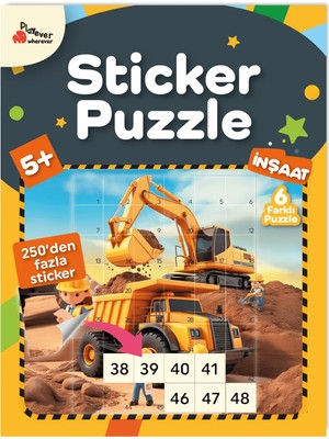 Playever Sticker Puzzle - İnşaat  - Çıkartmalı Yapboz Etkinlik Kitabı