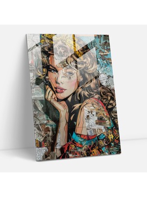 Popcas Rönesans Tarzı Popart Cam Tablo Sanatı ile Ev Için Dekoratif Eşya