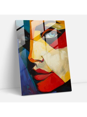Popcas Geometrik Temalı Modern Cam Duvar Tablosu - Klasik ve Popart Esintileriyle