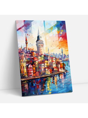 Popcas Galata Kulesi Temalı Dekoratif Cam Tablo