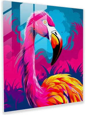 Popcas Flamingo Temalı Modern Cam Tablo