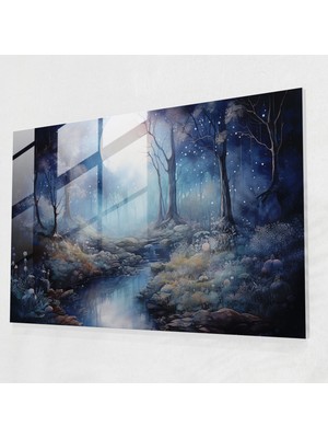 Popcas Mistik Orman Temalı Cam Tablo Modern Sanat